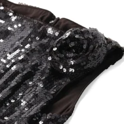 Rotate Midikleid mit Pailletten schwarz Maxikleid