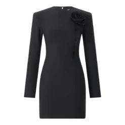 Rotate Minikleid aus Crêpe schwarz Minikleid