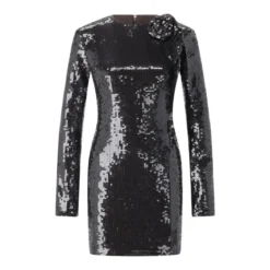 Rotate Minikleid mit Pailletten schwarz Minikleid