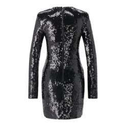 Rotate Minikleid mit Pailletten schwarz Minikleid