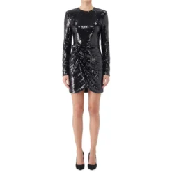 Rotate Minikleid mit Pailletten schwarz Minikleid