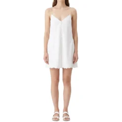 Rotate Mini-Kleid mit Spaghetti-Trägern weiß Minikleid
