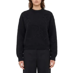 Rotate Pullover aus Woll-Mix schwarz