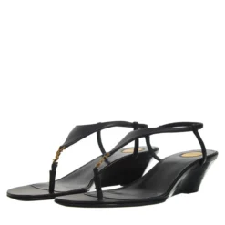 Saint Laurent Cassandra Wedges Nero Sandalen