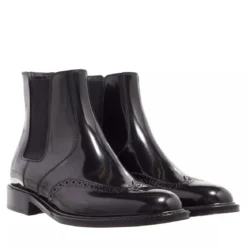 Saint Laurent Patent Leather Ankle Boots Black Chelsea Boots