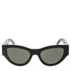 Saint Laurent YSL cat-eye oversized acetate sunglasses Black-Black-Grey Sonnenbrille