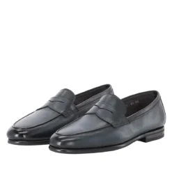 Santoni Loafer aus Leder Dunkelblau Loafer