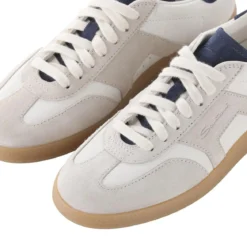 Santoni Sneaker aus Leder weiß Schnürschuhe