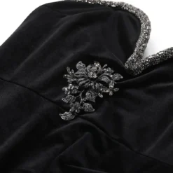 Self Portrait Maxikleid Black Velvet schwarz Maxikleid
