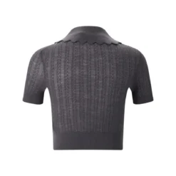 Self Portrait Shirt aus Strick grau