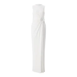Sportmax Maxikleid Salett mit Cut-Out weiß Maxikleid