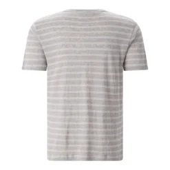 Stefan Brandt Gestreiftes T-Shirt Enno aus Leinen grau T-Shirt