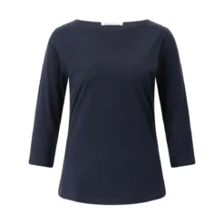Stefan Brandt T-Shirt Elsa mit 3/4 Ärmeln Dunkelblau Poloshirt