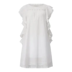 STELLA FOREST Midikleid Jayna mit Stickerei Weiß Midikleid