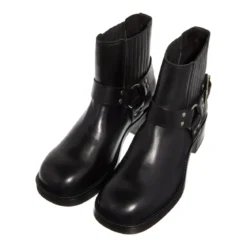 Steve Madden Breaker Black Leather Stiefeletten