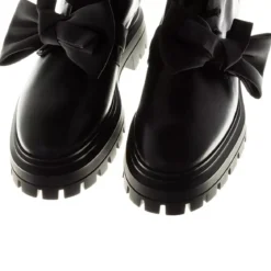 Stuart Weitzman Bedford Loveknot Bootie Black Schnürstiefel