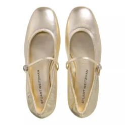 Stuart Weitzman Claris Ballet Flat Light Gold Ballerinas