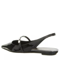 Stuart Weitzman Emlia Pearlita Slingback Flat Black Ballerinas