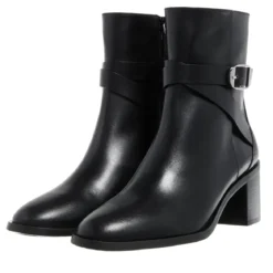 Stuart Weitzman Esme Belted Zip Bootie Black Stiefeletten