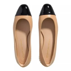 Stuart Weitzman Pearl Flat Adobe/Black Ballerinas