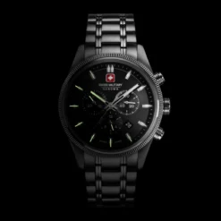 Swiss Military Hanowa Quarzuhr Airman First Class silber Chronograph