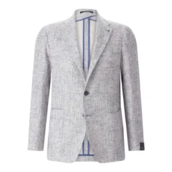 Tagliatore Sakko aus hochwertigem Strick blau Anzugjacke