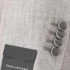 Tagliatore Sakko aus Schurwolle & Leinen beige Anzugjacke