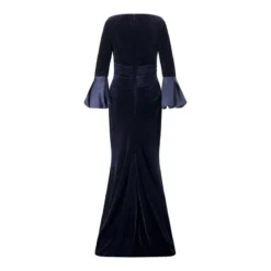 Talbot Runhof Abendkleid aus Samt blau Maxikleid