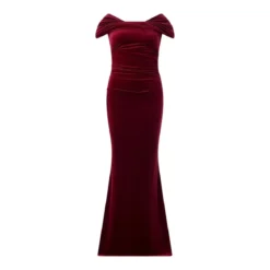 Talbot Runhof Abendkleid aus Samt rot Maxikleid