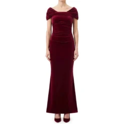 Talbot Runhof Abendkleid aus Samt rot Maxikleid