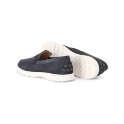 Tod's Loafers aus Veloursleder blau Schnürschuhe