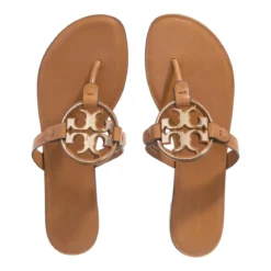 Tory Burch Metal Miller Walnut / Gold Flip Flops