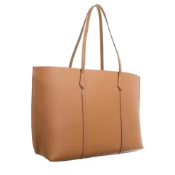 Tory Burch Structured Brown Leather Tote With Refined Details Brown Shopper