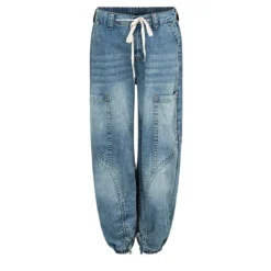 True Religion - Baggy Jogger- Denim-Optik- Weite Silhouette-blau Jeans