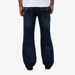 True Religion BILLY SUPER FLATLOCK FLP 34IN dunkel-blau Jeans