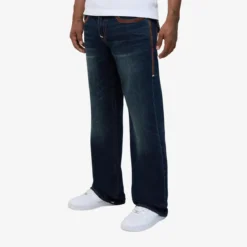 True Religion BILLY SUPER FLATLOCK FLP 34IN dunkel-blau Jeans