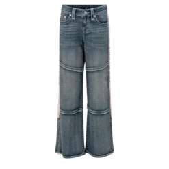 True Religion - Bobbi Baggy-Jeans- Mittelhohem Bund- Kontraste blau Jeans