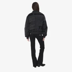 True Religion - Bomber-Jacke- Verzierung mit Ziersteine- Lässi schwarz Blouson