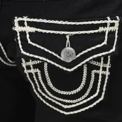 True Religion - Bootcut- Mid Rise- Ausgestelltes Bein- Superschwarz Bootcut-Jeans