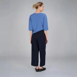True Religion - Engwerdenes, verkürztes Bein- Bund- und Bügelfa blau Hose