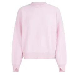 True Religion - Gerader Schnitt- Logo-Stickerei- Rundhalsaussc rosa Pullover