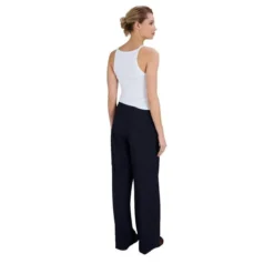 True Religion - Gerades Bein- Buntfalte- Bügelfalte- Unifarbe blau Hose