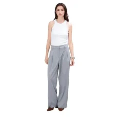 True Religion - Gerades Bein- Buntfalte- Bügelfalte- Unifarbe grau Hose