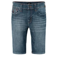 True Religion - Jeansshorts- Lässiger Schnitt- Buddha-Motiv au blau Jeansshorts