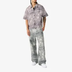 True Religion - Kastenförmiges Hemd- Kurzarm- Allover-Print-bunt Hemd