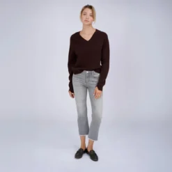 True Religion - Lamgarm- Gerader Schnitt- Rippbünchen an den Ä braun
