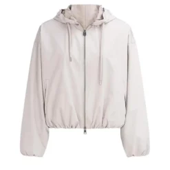True Religion - Lange Ärmel- Oversize-Schnitt- Balloon-Ärmel- beige Übergangsjacke