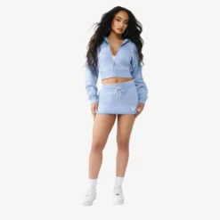 True Religion Mini-Rock VINTAGE WASH hellblau Minirock