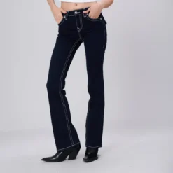 True Religion - Modell: Becca- Mid Rise- Dunkel gewaschene Jea blau Jeans