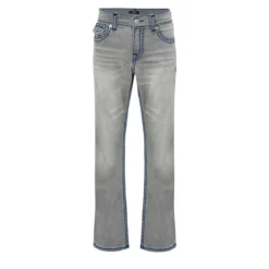 True Religion - Modell: Ricky- Lockere Passform- Farbige Ziern grau Jeans